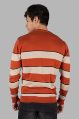 Men's Round Neck Brown Pullover for Winterwear