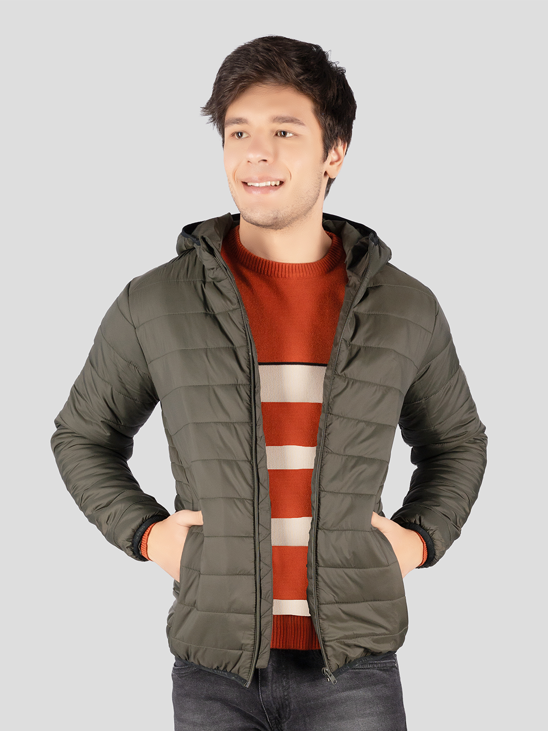 Men's Bomber Light Olive Jacket for Winter Wear
