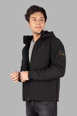 Men's Zipper Black Hoodie Winter Wear