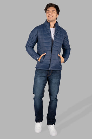 Navy Solid Bomber Jacket Tim Paris