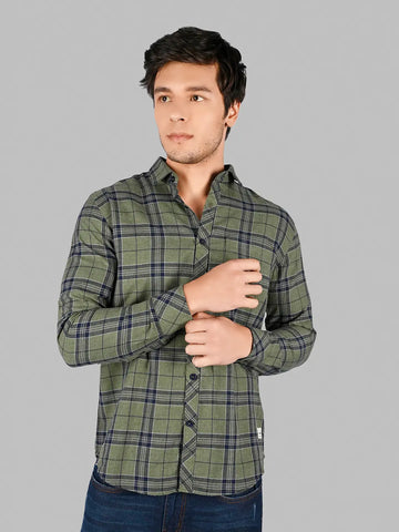 Green Plaid Check Shirt Tim Paris