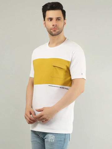 Olive Striped Regular Fit T-Shirt Tim Paris