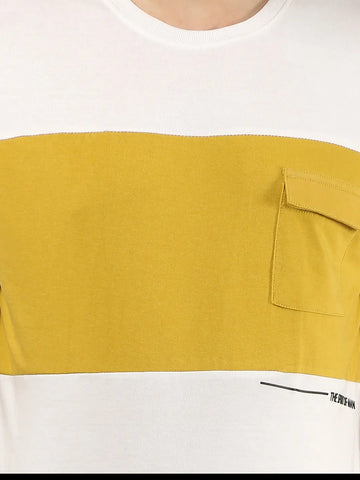 Olive Striped Regular Fit T-Shirt Tim Paris