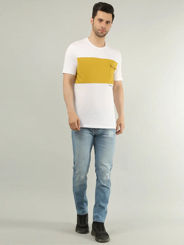 Olive Striped Regular Fit T-Shirt Tim Paris
