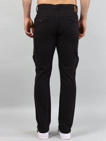 Black Regular Fit Cargo Tim Paris