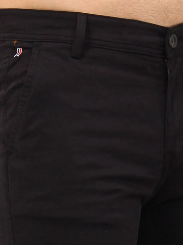 Black Regular Fit Cargo Tim Paris