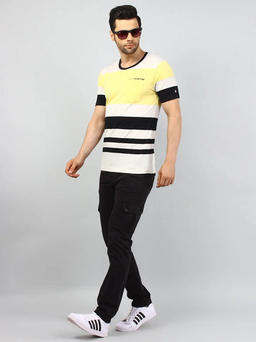 Black Regular Fit Cargo Tim Paris