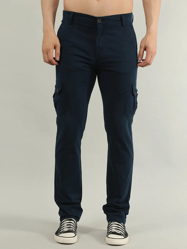 Blue Regular Fit Cargo Tim Paris