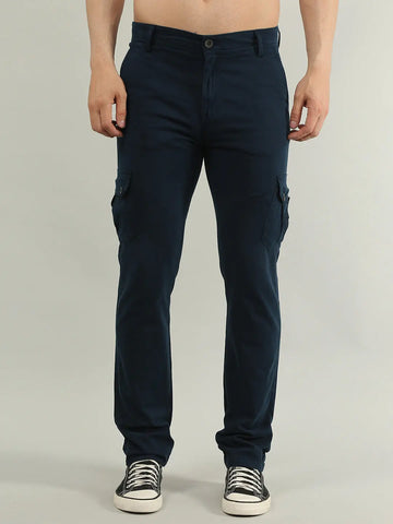 Blue Regular Fit Cargo Tim Paris