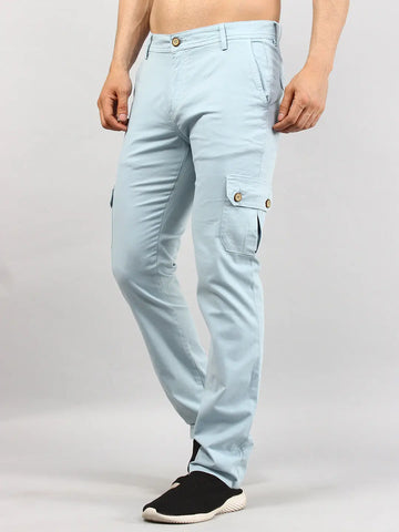 Sky Blue Regular Fit Cargo TIM PARIS