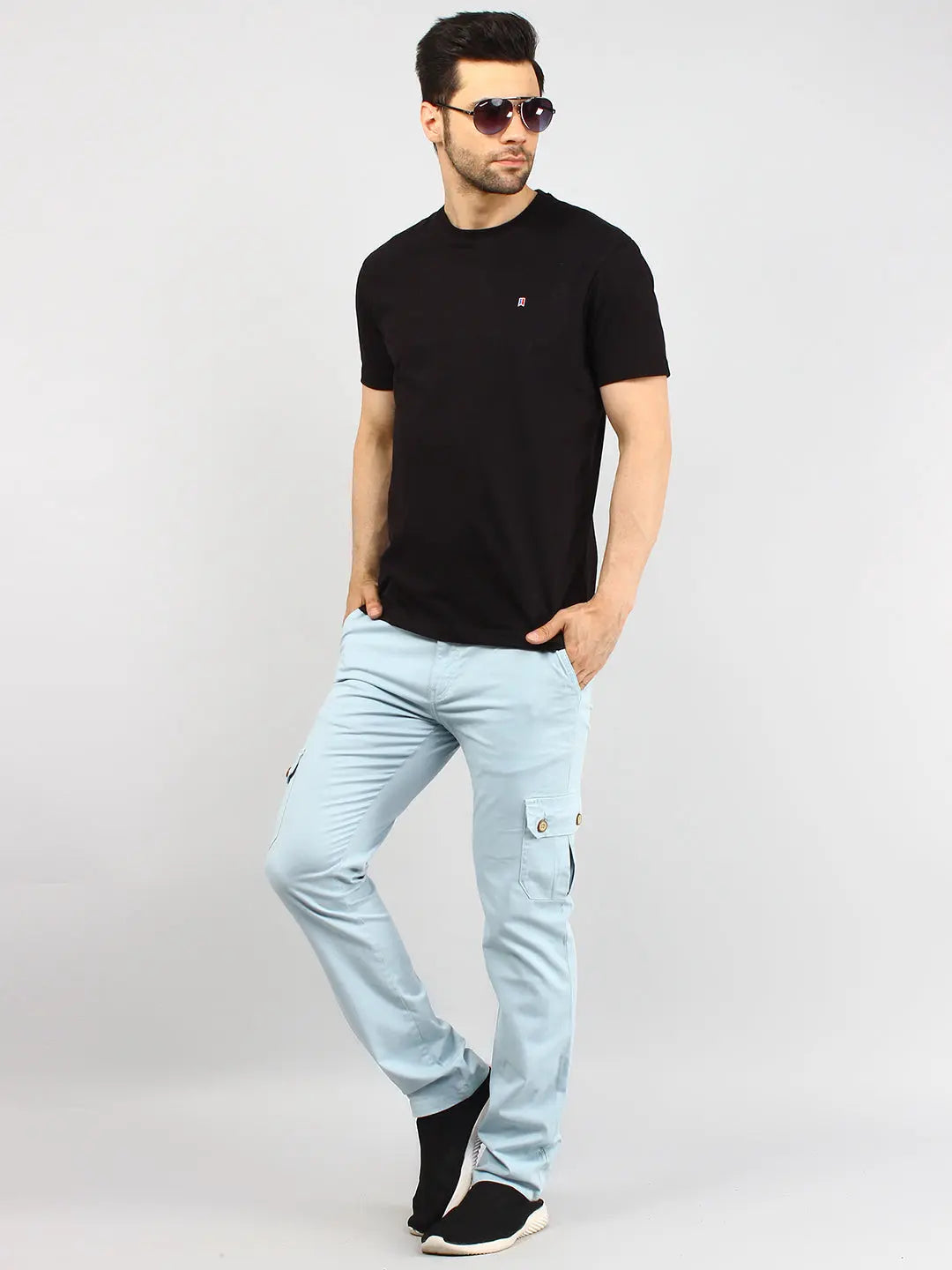 Sky Blue Regular Fit Cargo TIM PARIS