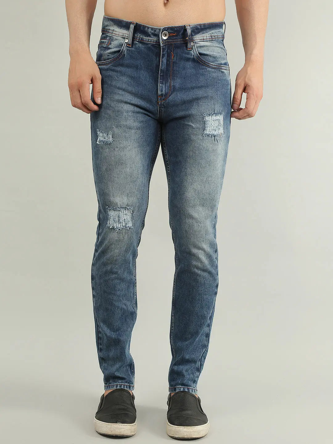 Light Indigo Ferdinand Slim Tapered Fit Jeans Tim Paris