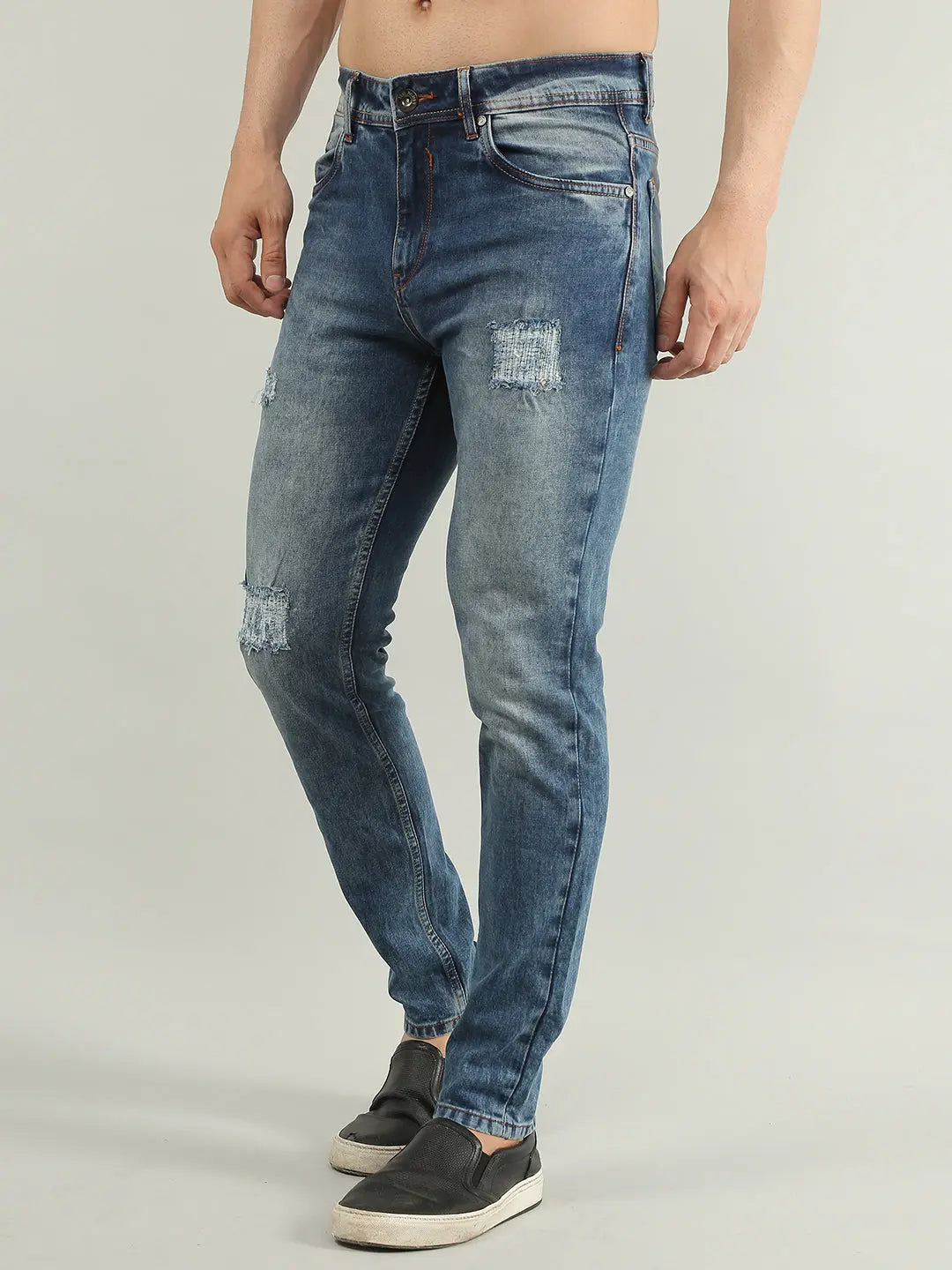 Light Indigo Ferdinand Slim Tapered Fit Jeans Tim Paris