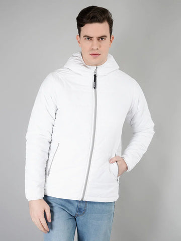 White Solid Bomber Jacket Tim Paris