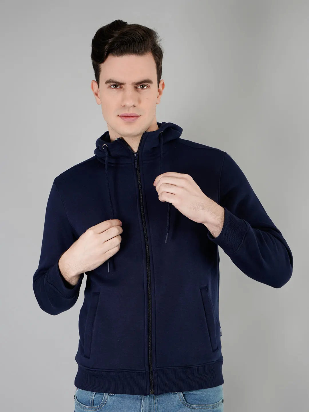 Dress Blue Zipper Hoodie Tim Paris