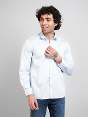 Sky Blue Solid Shirt for Men