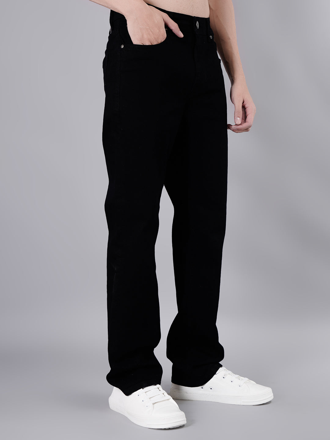 Enzyme Wash Jet Black Stretch Fit Jeans