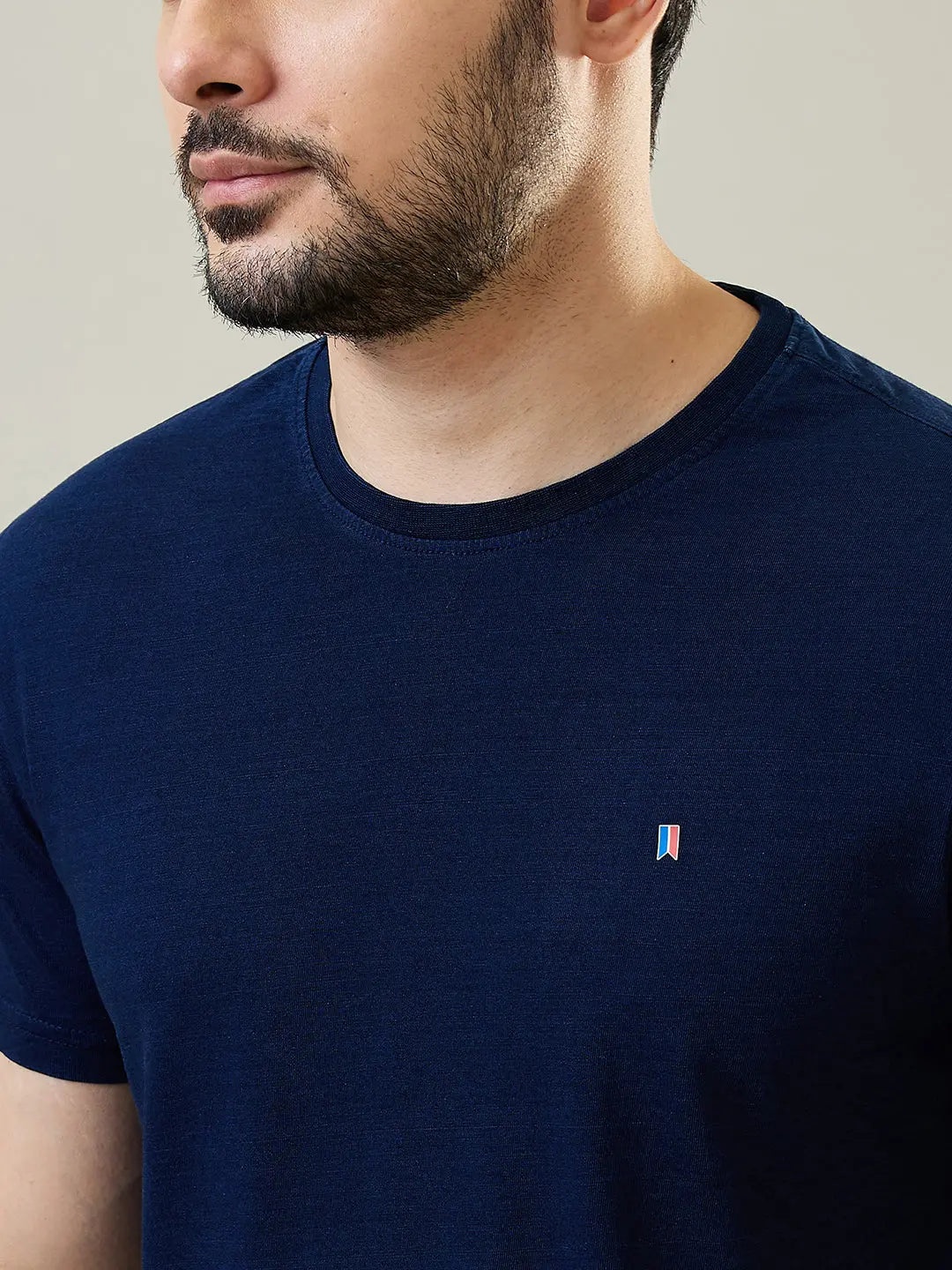 Navy Blue Enzyme Wash T-Shirt Tim Paris