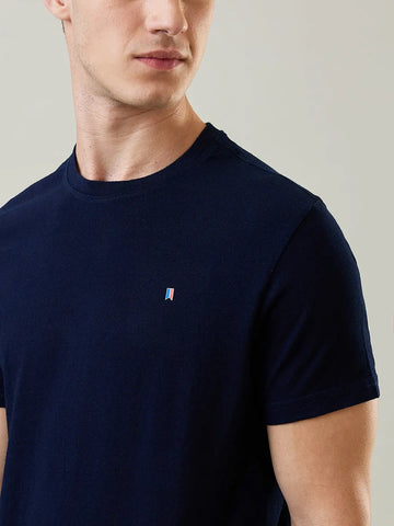 Blue Solid Regular Fit T-shirt Tim Paris