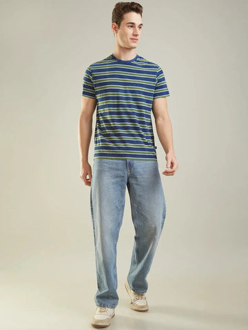 Medium Wash Solid T-Shirt Tim Paris