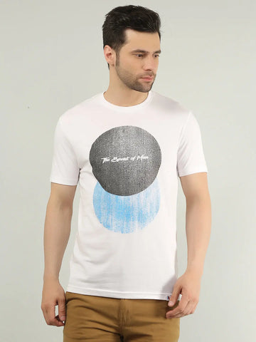 White Printed T-Shirt Tim Paris
