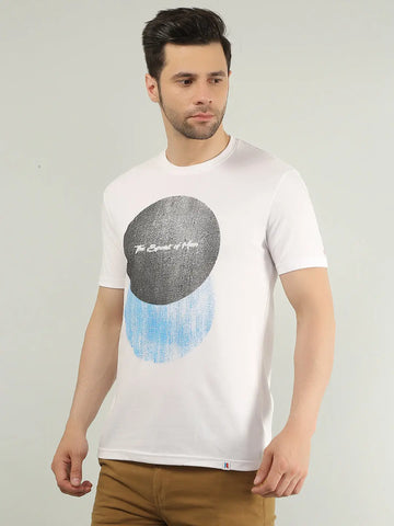 White Printed T-Shirt Tim Paris