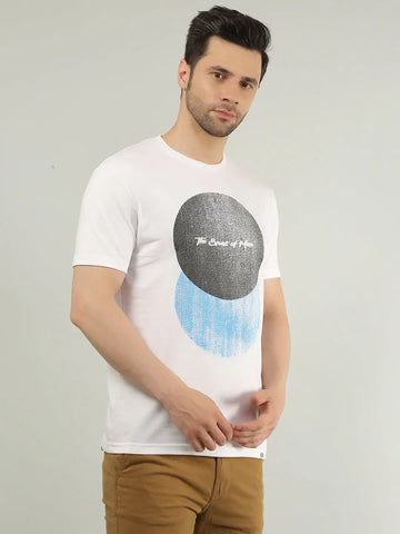 White Printed T-Shirt Tim Paris