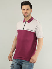Wine Printed Polo Tshirt