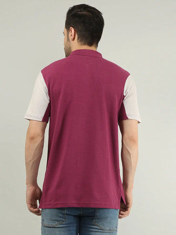 Wine Printed Polo Tshirt Tim Paris