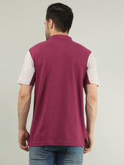 Wine Printed Polo Tshirt