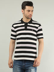 Anthracite Striped Polo Tshirt