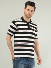 Anthracite Striped Polo Tshirt