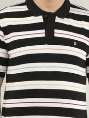 Anthracite Striped Polo Tshirt