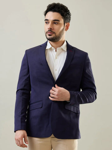 Ink Blue Knitted Blazer Tim Paris