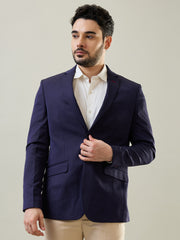 Ink Blue Knitted Blazer