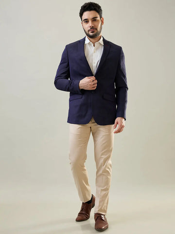 Ink Blue Knitted Blazer Tim Paris