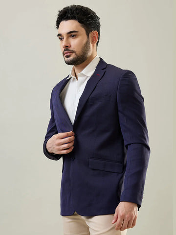 Ink Blue Knitted Blazer Tim Paris