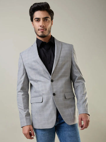 Light Grey Structure Blazers Tim Paris