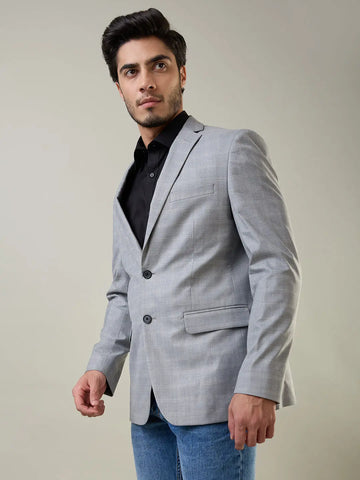 Light Grey Structure Blazers Tim Paris