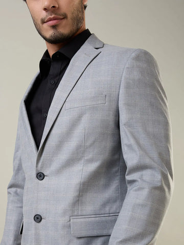 Light Grey Structure Blazers Tim Paris
