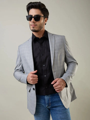Light Grey Structure Blazers Tim Paris