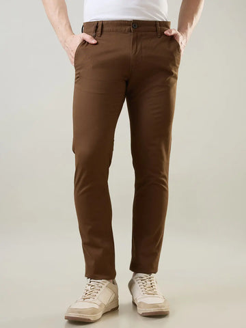 Brown Slim Tapered Fit Chinos Tim Paris