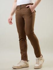 Brown Slim Tapered Fit Chinos