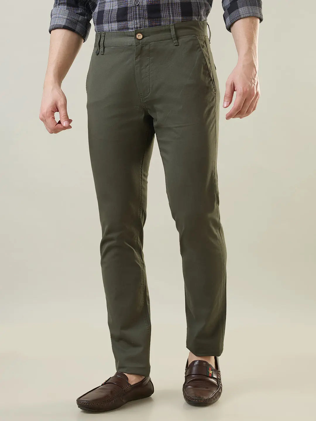 Olive Green Louis Slim Tapered Chinos TIM PARIS