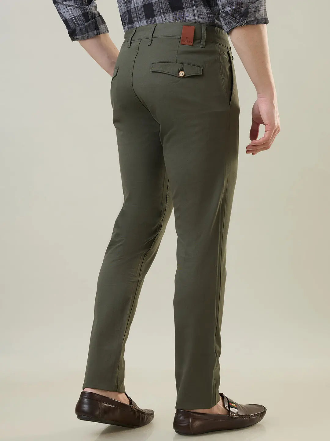 Olive Green Louis Slim Tapered Chinos TIM PARIS