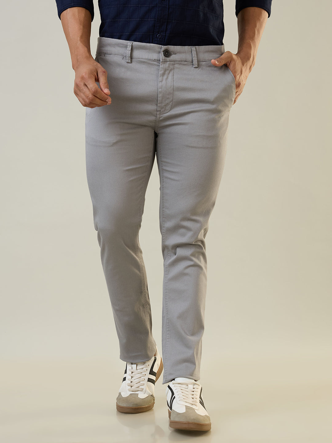 Lt Grey Slim Fit Chinos