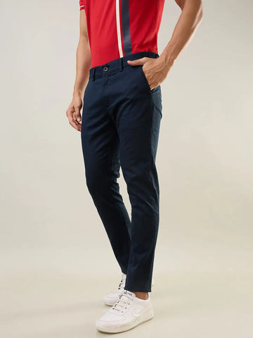Navy Blue Slim Fit Chinos Tim Paris
