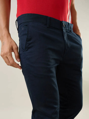 Navy Blue Slim Fit Chinos Tim Paris