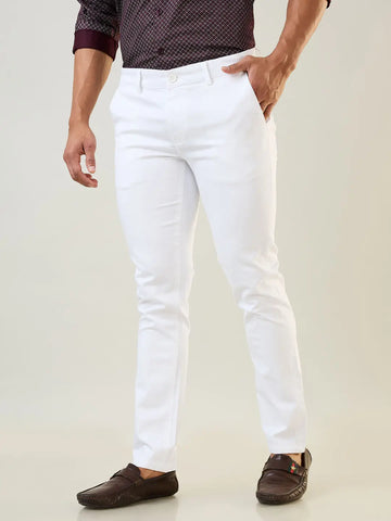 White Slim Fit Chinos Tim Paris