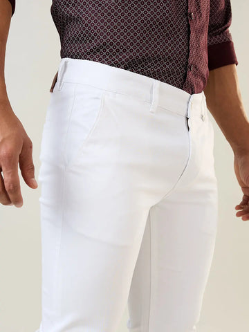 White Slim Fit Chinos Tim Paris